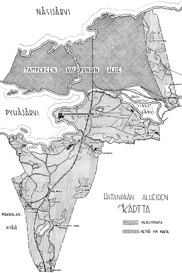 Hatanpn alueiden kartta