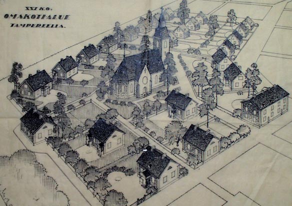 Bertel Strmmerin XXI kaupunginosan suunnitelma vuodelta 1923